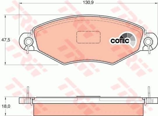 Brake Pad Set, disc brake COTEC GDB1361