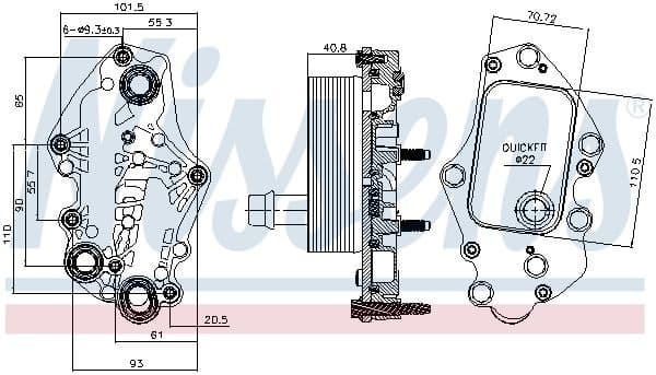 Oil Cooler, engine oil ** FIRST FIT ** 90982