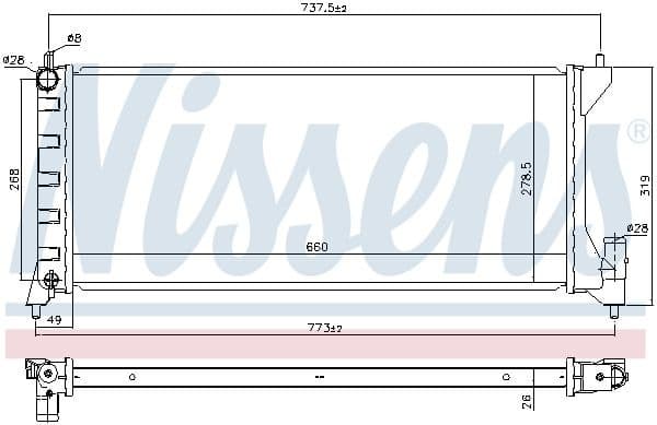 Radiator, engine cooling 630749