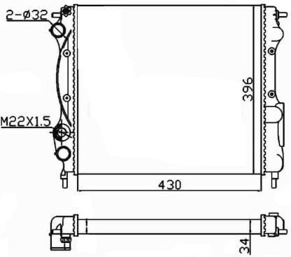 Radiator, engine cooling Economy Class 58934A