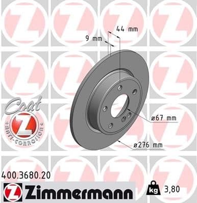 Brake Disc COAT Z 400.3680.20