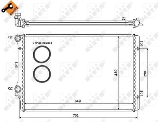 Radiator, engine cooling EASY FIT 53816