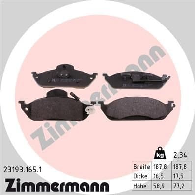 Brake Pad Set, disc brake 23193.165.1