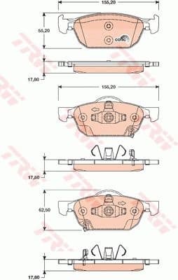 Brake Pad Set, disc brake COTEC GDB3476