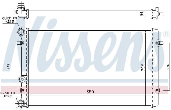 Radiator, engine cooling 65011