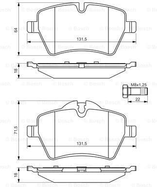 Brake Pad Set, disc brake 0986494489 - image 7