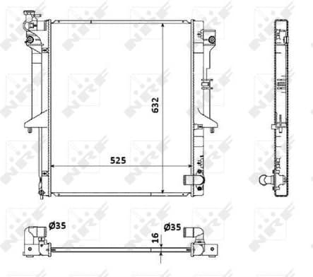 Radiator, engine cooling 53907