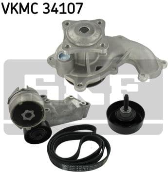 Water Pump + V-ribbed Belt Kit VKMC 34107