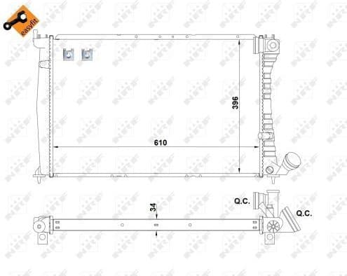 Radiator, engine cooling EASY FIT 519602