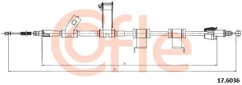 Cable Pull, parking brake 17.6036