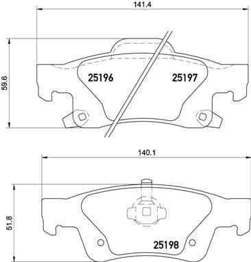 Brake pads rear, Top Quality P37016