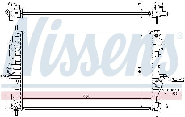 Radiator, engine cooling 630745