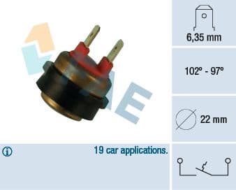 Temperature Switch, radiator fan 36290