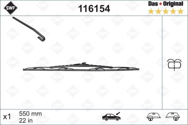 Wiper Blade DAS ORIGINAL SINGLE 116154
