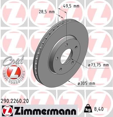 Brake Disc COAT Z 290.2260.20