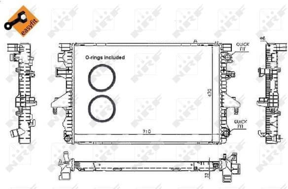 Radiator, engine cooling EASY FIT 53795
