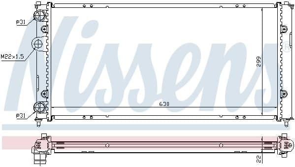 Radiator, engine cooling 673001