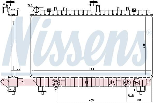 Radiator, engine cooling 69097