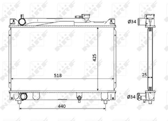Radiator, engine cooling 53882