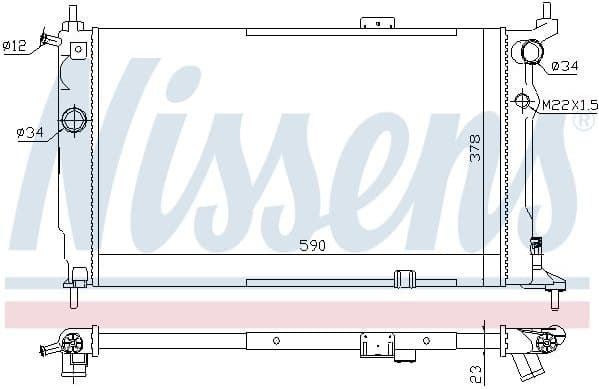 Radiator, engine cooling 63252A