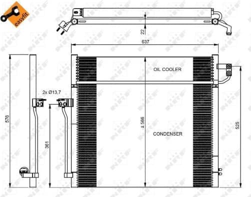 Condenser, air conditioning EASY FIT 350080