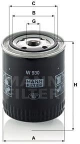 Filter, operating hydraulics W930