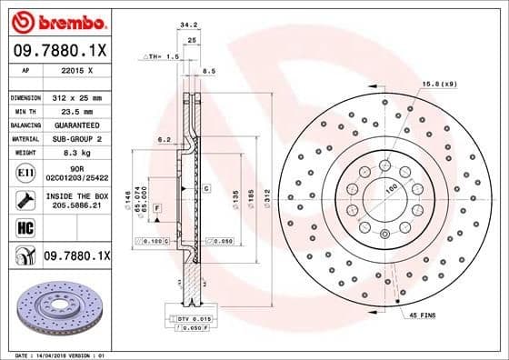 Brake Disc XTRA LINE - Xtra 09.7880.1X