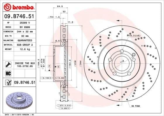 Brake Disc PRIME LINE - UV Coated 09.B746.51