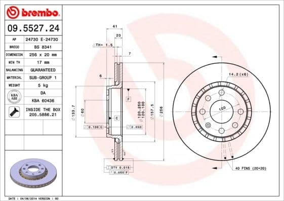 Brake Disc PRIME LINE 09.5527.24
