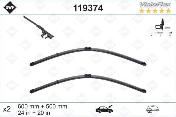 Wiper Blade DAS ORIGINAL SET 119374
