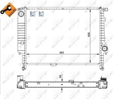 Radiator, engine cooling EASY FIT 509558
