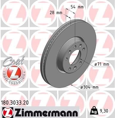 Brake Disc COAT Z 180.3033.20