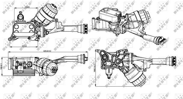 Housing, oil filter 31348