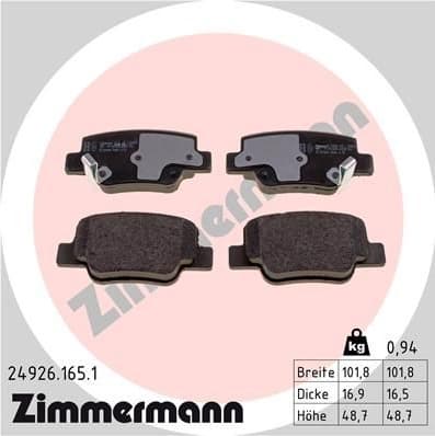 Brake Pad Set, disc brake 24926.165.1