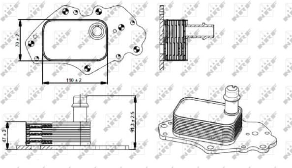 Oil Cooler, engine oil EASY FIT 31347