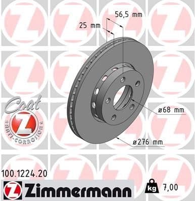 Brake Disc COAT Z 100.1224.20