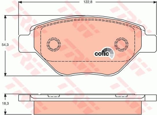 Brake Pad Set, disc brake COTEC GDB1571