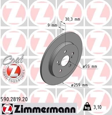 Brake Disc COAT Z 590.2819.20