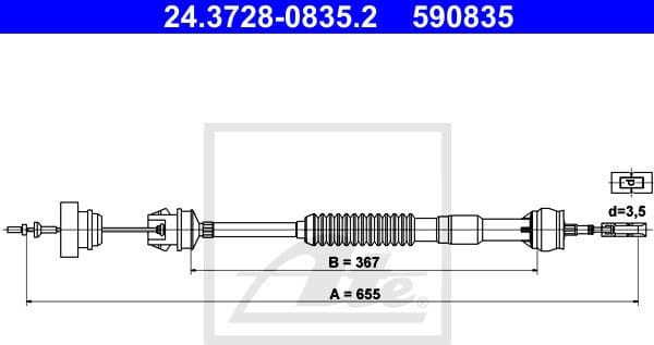 Cable Pull, clutch control 24.3728-0835.2