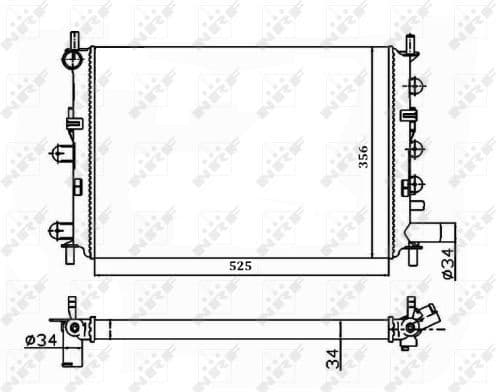 Radiator, engine cooling Economy Class 514436A