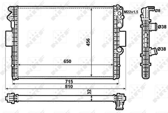 Radiator, engine cooling 53612