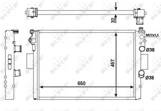 Radiator, engine cooling 53652