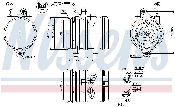 Compressor, air conditioning ** FIRST FIT ** 89275