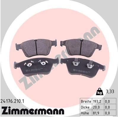Brake Pad Set, disc brake 24176.210.1