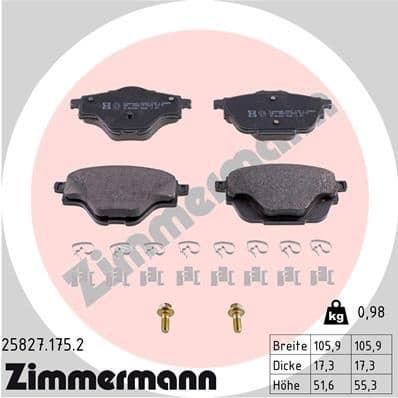 Brake Pad Set, disc brake 25827.175.2