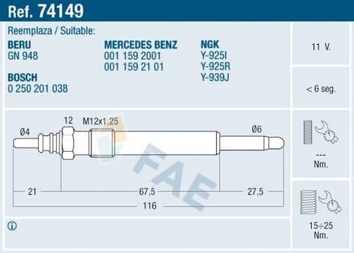 Glow Plug 74149