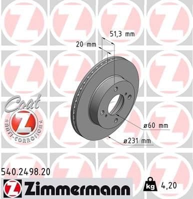 Brake Disc COAT Z 540.2498.20