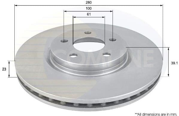 Brake disc, 1pcs FRONT ADC2311V