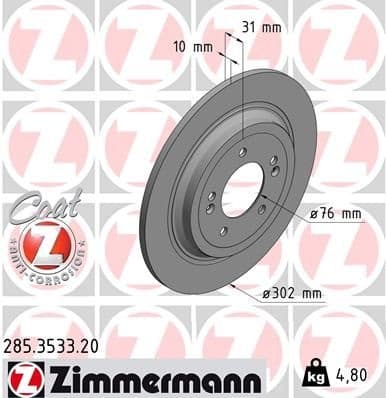 Brake Disc COAT Z 285.3533.20