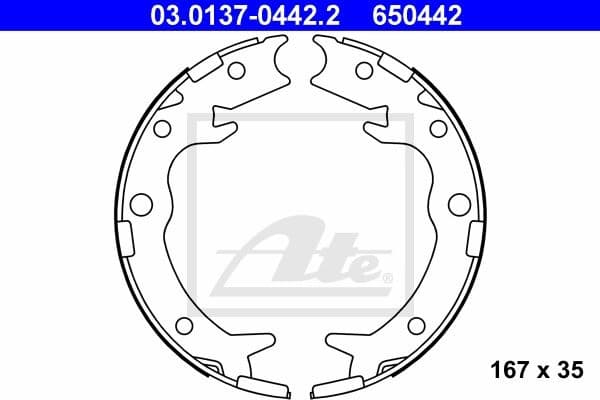 Brake Shoe Set, parking brake 03.0137-0442.2